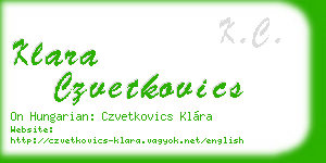 klara czvetkovics business card