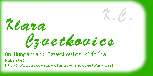 klara czvetkovics business card